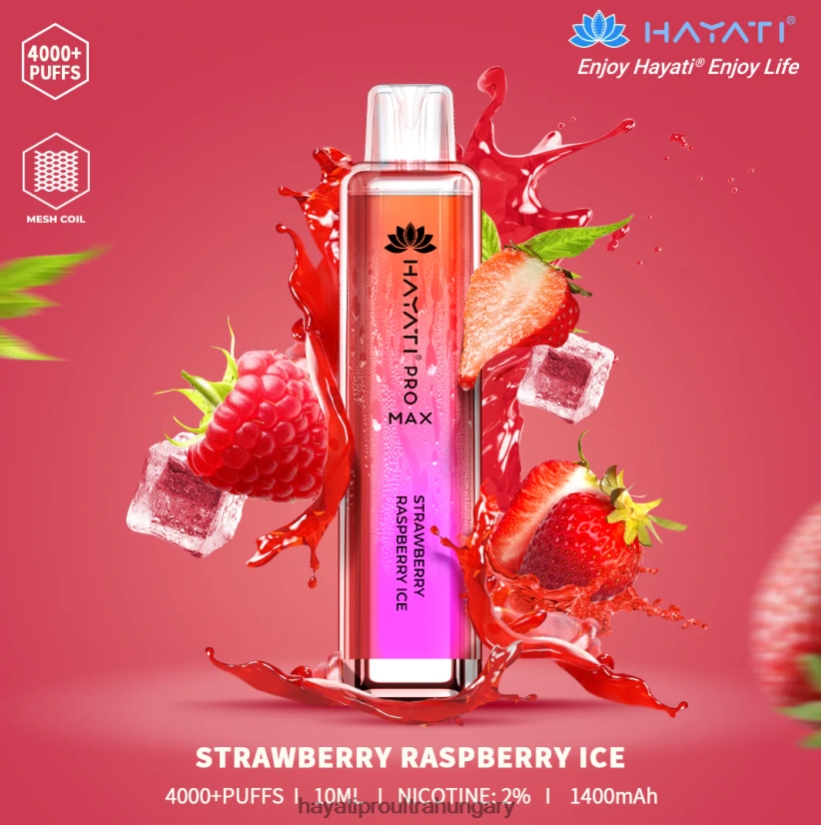 Hayati Pro Max 4000 Puffs Eldobható Vape - Epres Málna Jég: A Vaping Forradalma Magyarországon 2025-ben