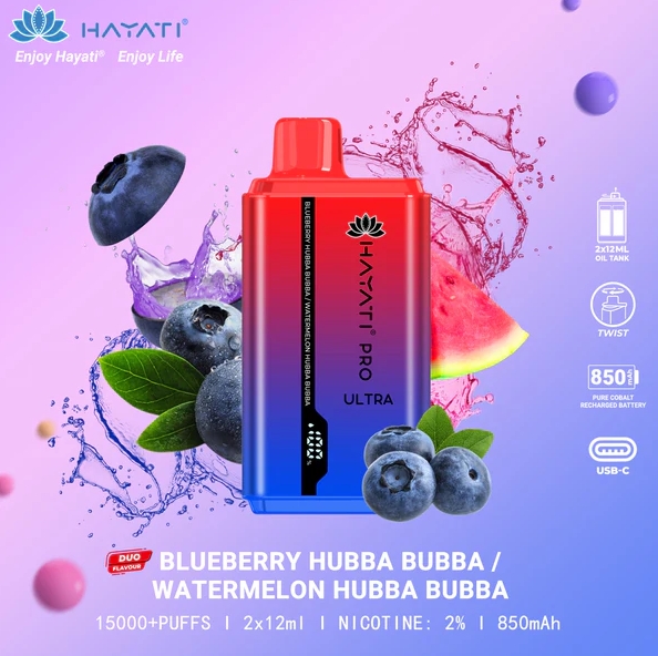 Aromák, Amik Elvarázsolnak: A Hayati Pro Ultra 15000 Puff Új Szintje a Görögdinnye & Áfonya Hubba Bubba Ízekkel