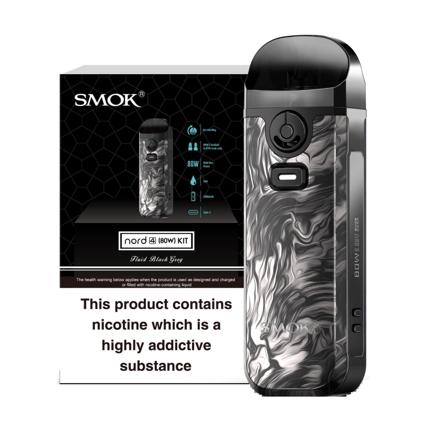 SMOK Nord 4 (80W) Kit Vape - folyékony fekete szürke: Íz, Stílus és Teljesítmény a Magyar Vaperek Számára 2025-ben